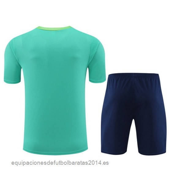 Nuevo Entrenamiento Conjunto Completo Niños Brasil 2024 Verde Azul Baratas